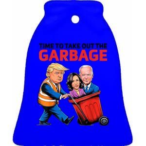 Funny Garbage For Trump 2024 Time To Take Out The Garbage Great Gift Ceramic Bell Ornament