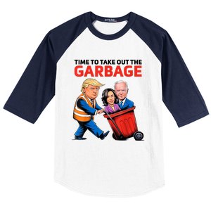 Funny Garbage For Trump 2024 Time To Take Out The Garbage Great Gift Baseball Sleeve Shirt