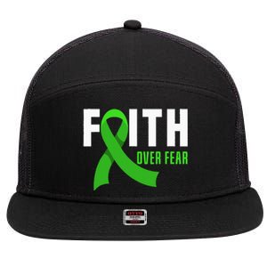 Faith God Fear Traumatic Brain Injury Awareness TBI Warrior 7 Panel Mesh Trucker Snapback Hat