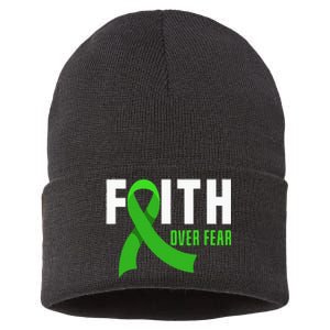 Faith God Fear Traumatic Brain Injury Awareness TBI Warrior Sustainable Knit Beanie