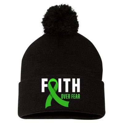 Faith God Fear Traumatic Brain Injury Awareness TBI Warrior Pom Pom 12in Knit Beanie