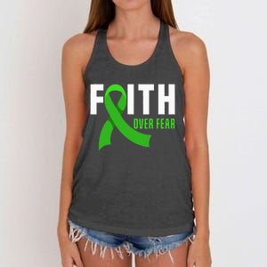 Faith God Fear Traumatic Brain Injury Awareness TBI Warrior Women's Knotted Racerback Tank