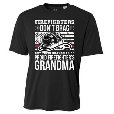 Firefighter Grandma Fireman Funny Grandmother Cooling Performance Crew T-Shirt