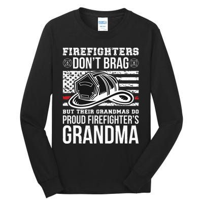 Firefighter Grandma Fireman Funny Grandmother Tall Long Sleeve T-Shirt