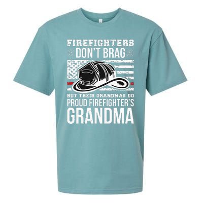 Firefighter Grandma Fireman Funny Grandmother Sueded Cloud Jersey T-Shirt