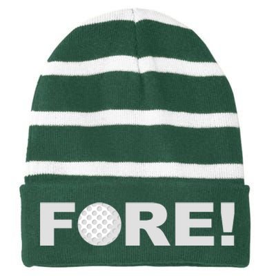 Fore Golf Striped Beanie with Solid Band