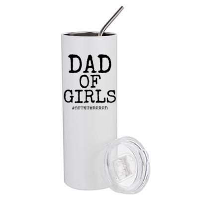 Father Gift From Daughters Funny Dad Of #Outnumbered Cool Gift Stainless Steel Tumbler