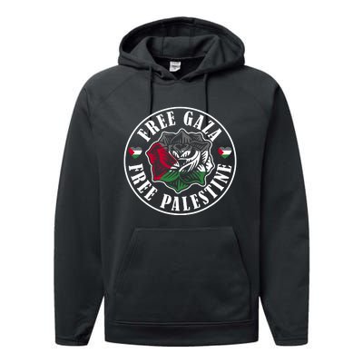 Free Gaza Free Palestine Free Palestine Performance Fleece Hoodie