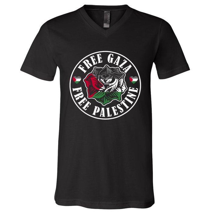 Free Gaza Free Palestine Free Palestine V-Neck T-Shirt