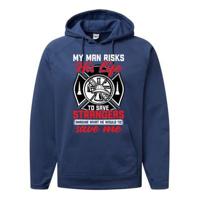 Firefighter Gift For Fire Wife And Friend Meaningful Gift Performance Fleece Hoodie