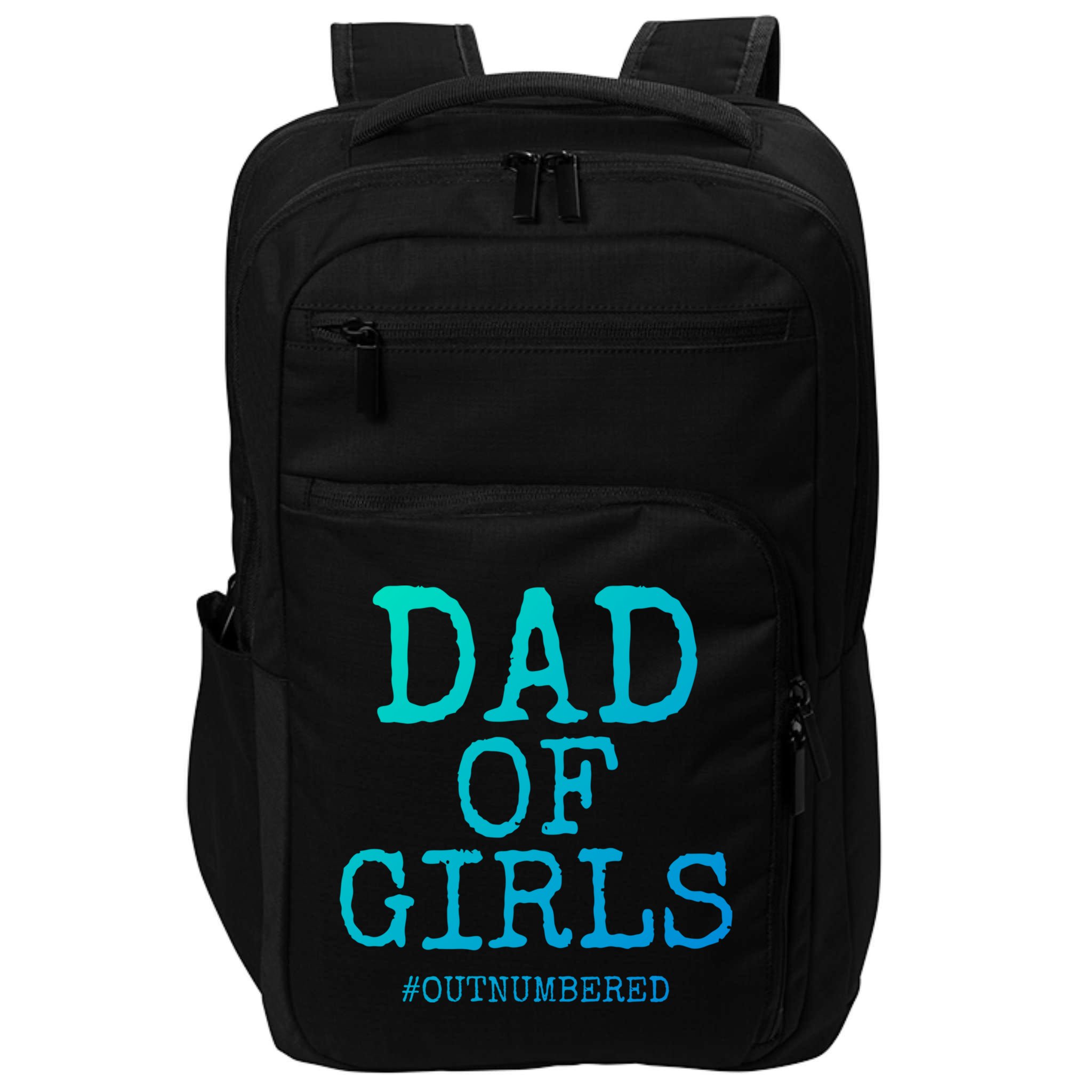 Father Gift From Daughters Funny Dad Of #Outnumbered Cool Gift Impact Tech Backpack