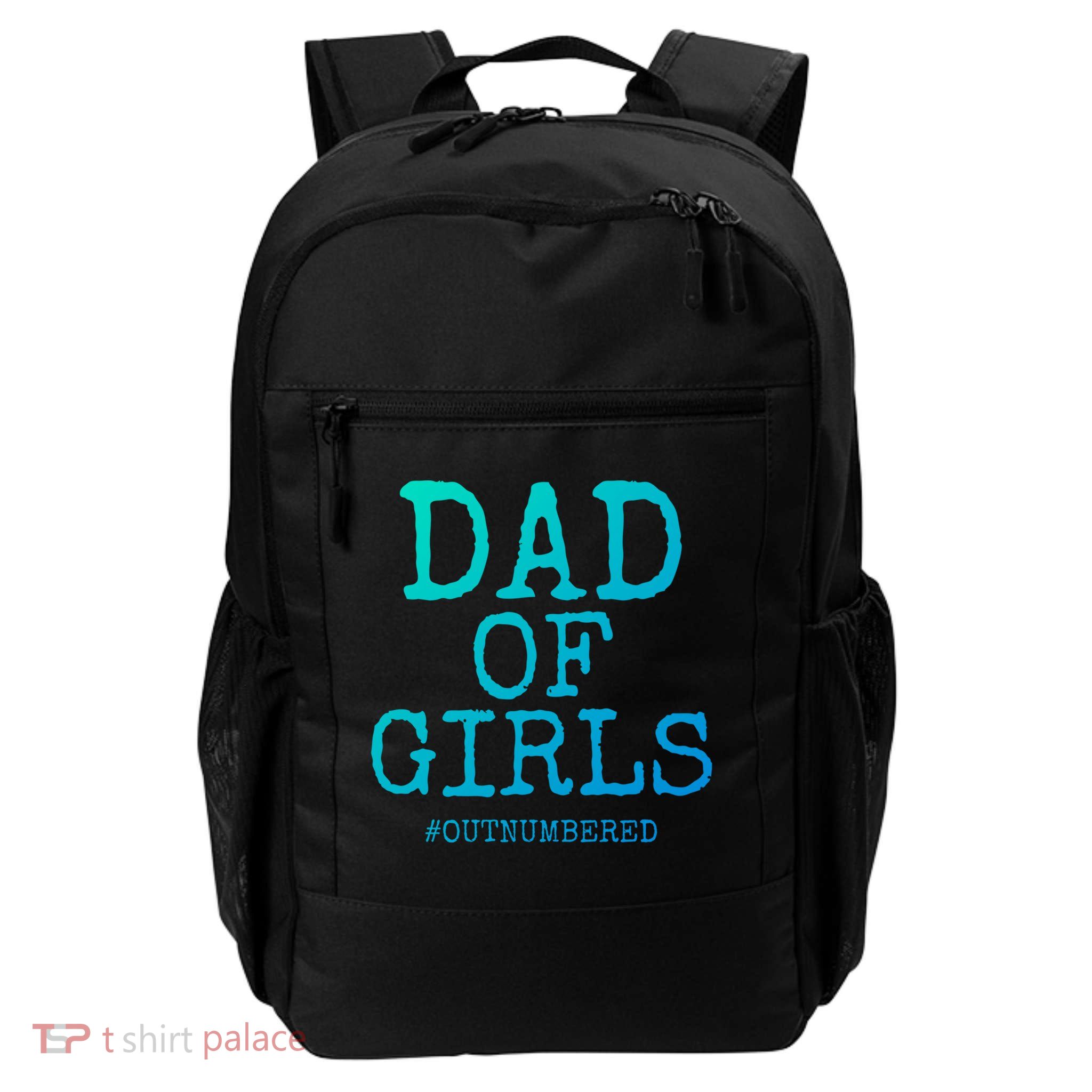 Father Gift From Daughters Funny Dad Of #Outnumbered Cool Gift Backpack