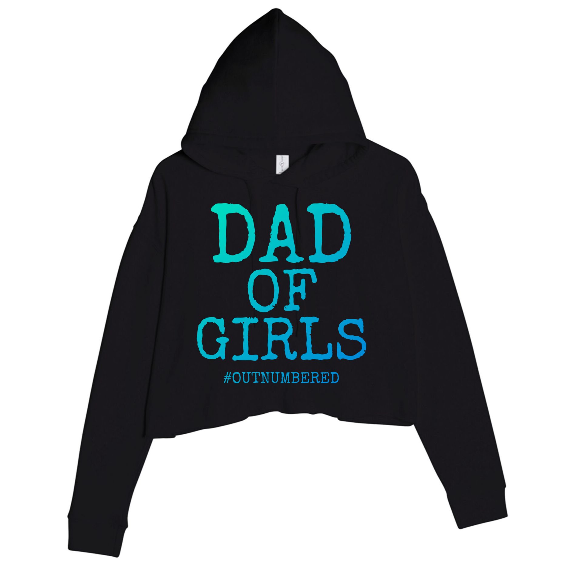 Father Gift From Daughters Funny Dad Of #Outnumbered Cool Gift Crop Fleece Hoodie