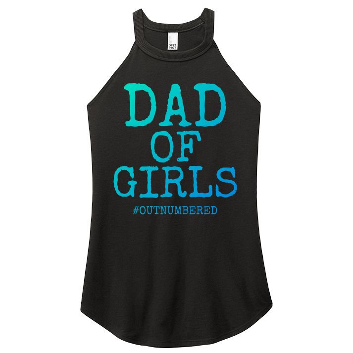 Father Gift From Daughters Funny Dad Of #Outnumbered Cool Gift Women's Perfect Tri Rocker Tank