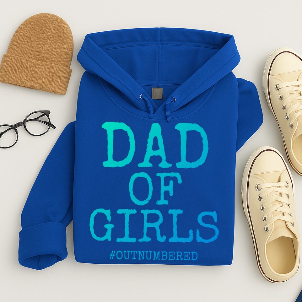 Father Gift From Daughters Funny Dad Of #Outnumbered Cool Gift Hoodie