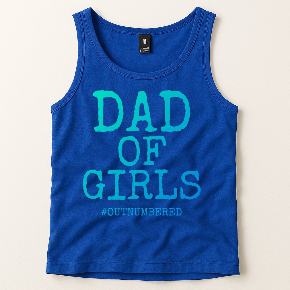 Father Gift From Daughters Funny Dad Of #Outnumbered Cool Gift Tank Top