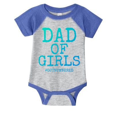 Father Gift From Daughters Funny Dad Of #Outnumbered Cool Gift Infant Baby Jersey Bodysuit