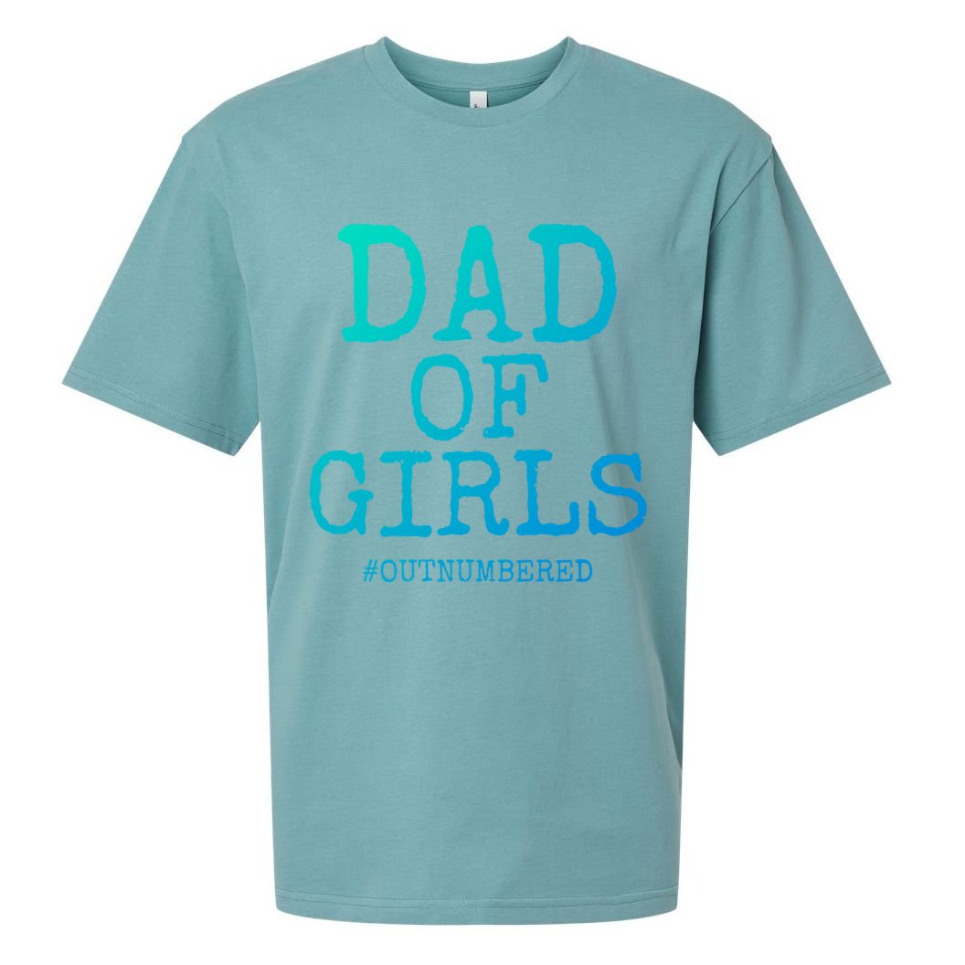 Father Gift From Daughters Funny Dad Of #Outnumbered Cool Gift Sueded Cloud Jersey T-Shirt