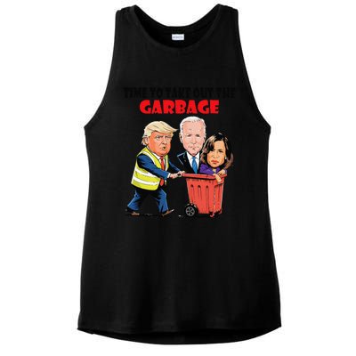 Funny Garbage For Trump 2024 Time To Take Out The Garbage Ladies PosiCharge Tri-Blend Wicking Tank