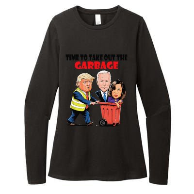 Funny Garbage For Trump 2024 Time To Take Out The Garbage Womens CVC Long Sleeve Shirt