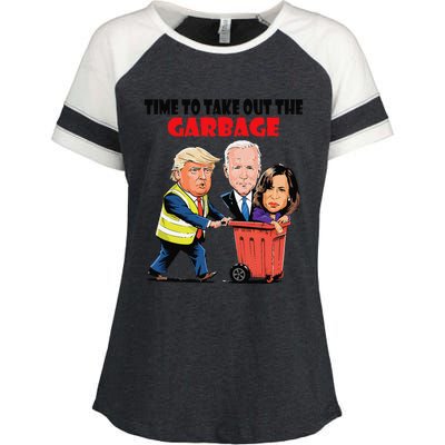 Funny Garbage For Trump 2024 Time To Take Out The Garbage Enza Ladies Jersey Colorblock Tee