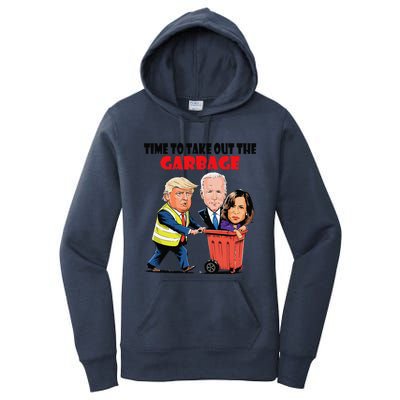 Funny Garbage For Trump 2024 Time To Take Out The Garbage Women's Pullover Hoodie