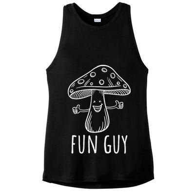 Fun Guy Funny Mushroom Party Clubbing Fungi Fun Guy Ladies PosiCharge Tri-Blend Wicking Tank