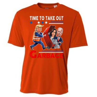 Funny Garbage For Trump 2024 Time To Take Out The Garbage Cooling Performance Crew T-Shirt