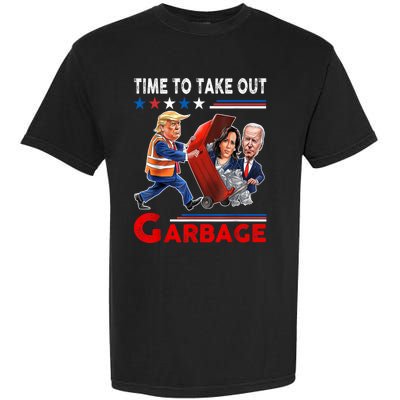 Funny Garbage For Trump 2024 Time To Take Out The Garbage Garment-Dyed Heavyweight T-Shirt