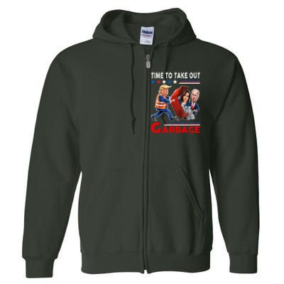 Funny Garbage For Trump 2024 Time To Take Out The Garbage Full Zip Hoodie