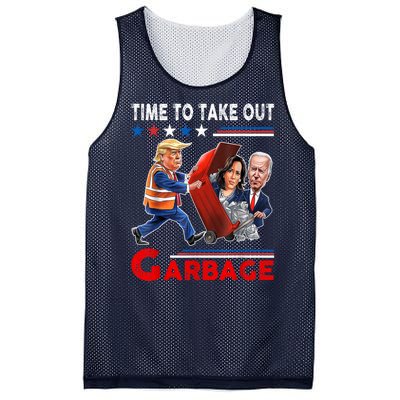 Funny Garbage For Trump 2024 Time To Take Out The Garbage Mesh Reversible Basketball Jersey Tank