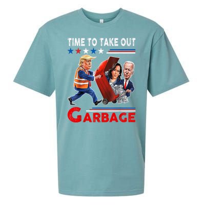 Funny Garbage For Trump 2024 Time To Take Out The Garbage Sueded Cloud Jersey T-Shirt