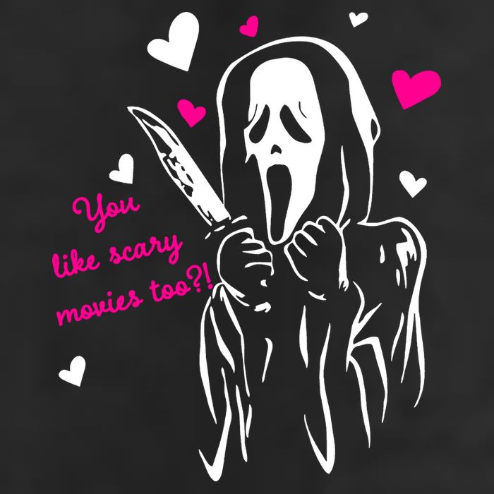 Funny Ghost Face You Like Scary Movies Too 7 Panel Mesh Trucker Snapback Hat