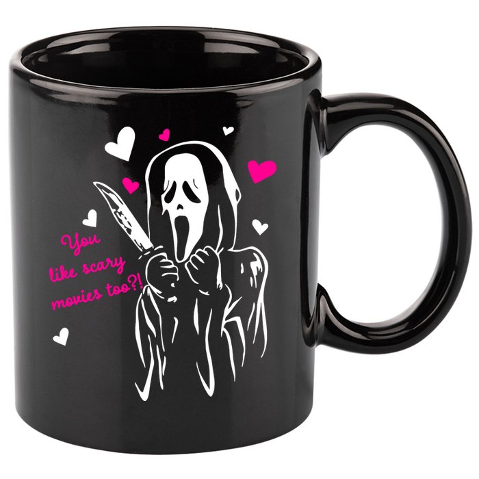 Funny Ghost Face You Like Scary Movies Too 11oz C Handle Ceramic Mug