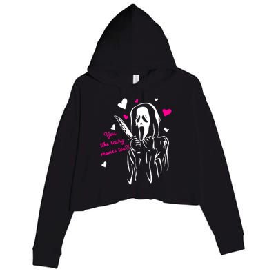 Funny Ghost Face You Like Scary Movies Too Crop Fleece Hoodie