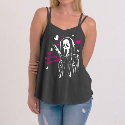 Funny Ghost Face You Like Scary Movies Too Women's Strappy Tank