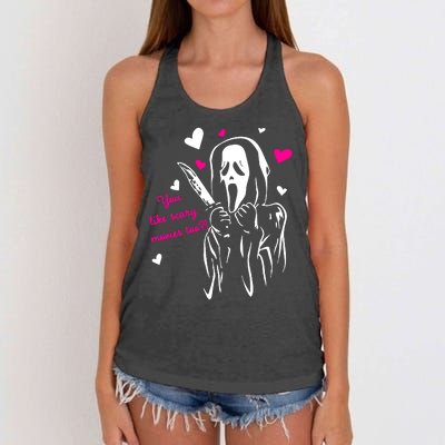 Funny Ghost Face You Like Scary Movies Too Women's Knotted Racerback Tank