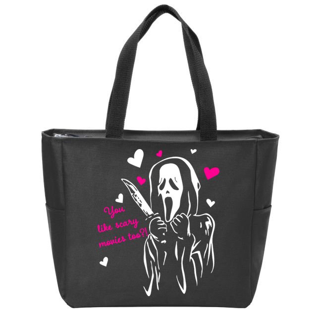 Funny Ghost Face You Like Scary Movies Too Zip Tote Bag