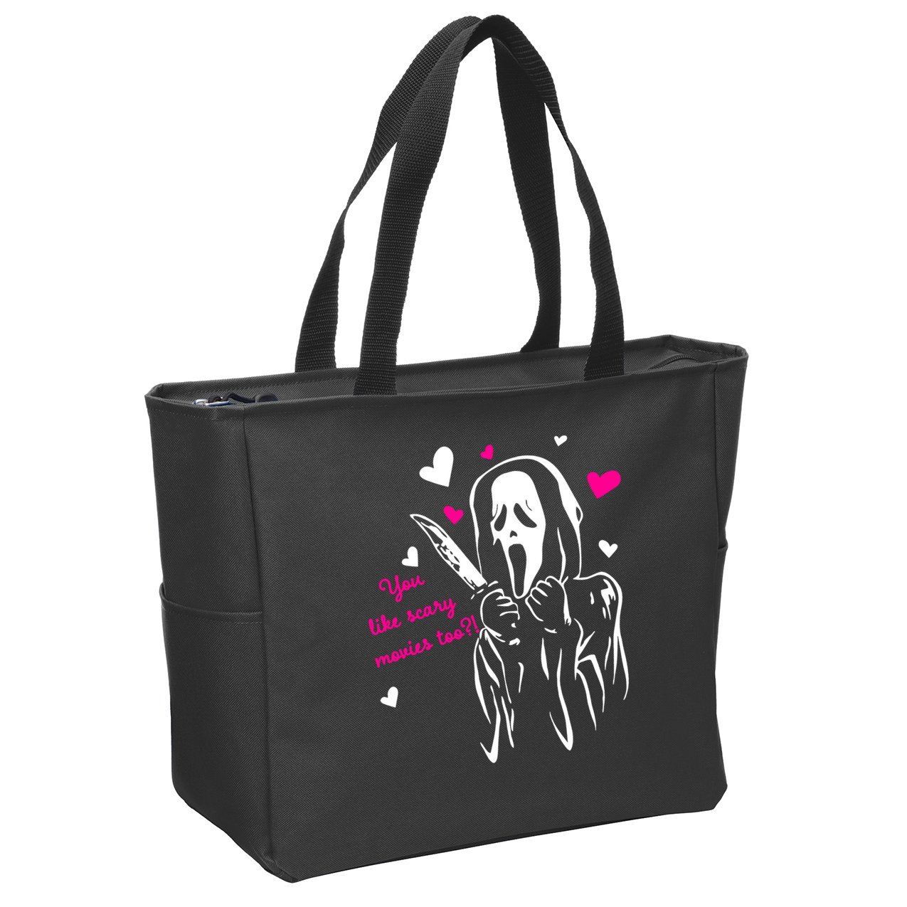 Funny Ghost Face You Like Scary Movies Too Zip Tote Bag