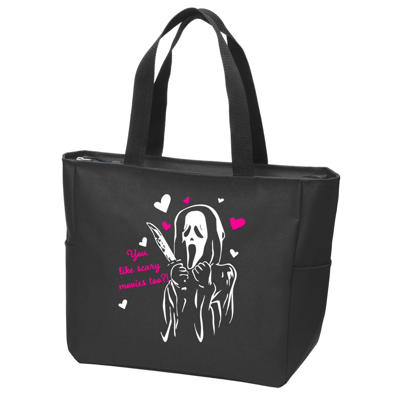 Funny Ghost Face You Like Scary Movies Too Zip Tote Bag