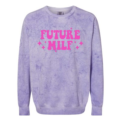 Funny Gift For Girl Women Future Milf Milfs Pink Design Colorblast Crewneck Sweatshirt