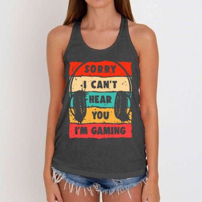 Funny Gamer For Boy Video Gaming Women's Knotted Racerback Tank