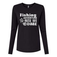 Funny Gift Fishing Adventure Here We Come Womens Cotton Relaxed Long Sleeve T-Shirt