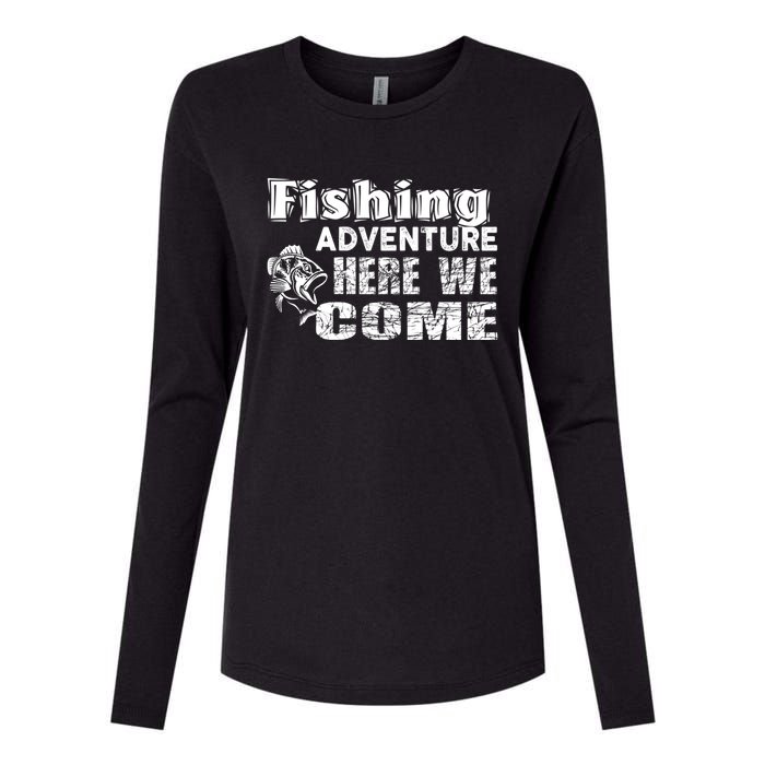 Funny Gift Fishing Adventure Here We Come Womens Cotton Relaxed Long Sleeve T-Shirt