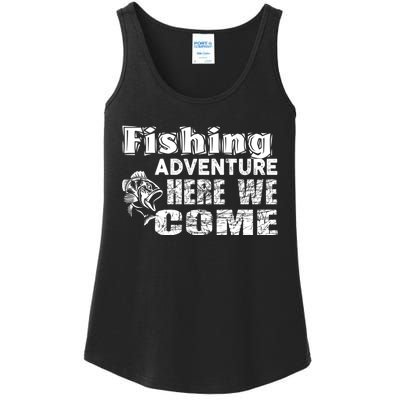 Funny Gift Fishing Adventure Here We Come Ladies Essential Tank