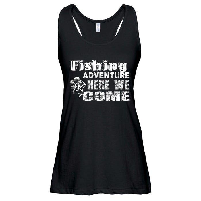 Funny Gift Fishing Adventure Here We Come Ladies Essential Flowy Tank