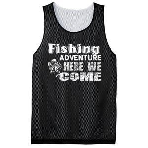 Funny Gift Fishing Adventure Here We Come Mesh Reversible Basketball Jersey Tank