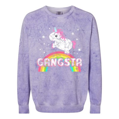 Funny Gift For Ironic Cool Unicorn Gangsta Rap Music Festival Colorblast Crewneck Sweatshirt