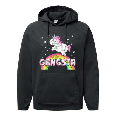 Funny Gift For Ironic Cool Unicorn Gangsta Rap Music Festival Performance Fleece Hoodie