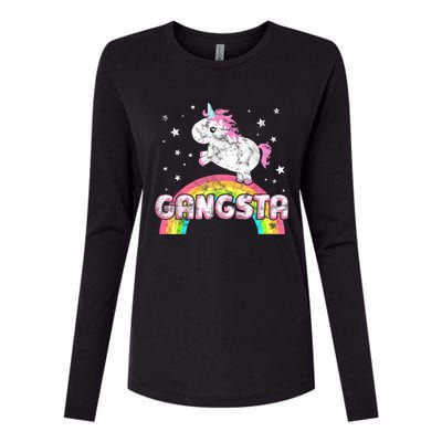 Funny Gift For Ironic Cool Unicorn Gangsta Rap Music Festival Womens Cotton Relaxed Long Sleeve T-Shirt